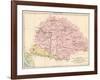 Map of Hungary, 1870s-null-Framed Giclee Print