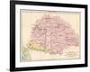 Map of Hungary, 1870s-null-Framed Giclee Print