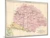 Map of Hungary, 1870s-null-Mounted Giclee Print