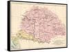 Map of Hungary, 1870s-null-Framed Stretched Canvas