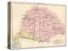 Map of Hungary, 1870s-null-Stretched Canvas