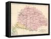 Map of Hungary, 1870s-null-Framed Stretched Canvas