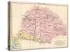 Map of Hungary, 1870s-null-Stretched Canvas