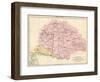 Map of Hungary, 1870s-null-Framed Giclee Print