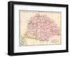 Map of Hungary, 1870s-null-Framed Giclee Print