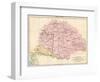 Map of Hungary, 1870s-null-Framed Giclee Print