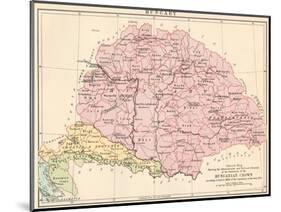 Map of Hungary, 1870s-null-Mounted Giclee Print