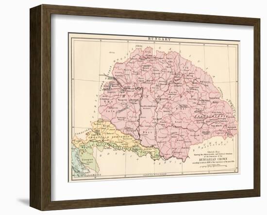 Map of Hungary, 1870s-null-Framed Giclee Print