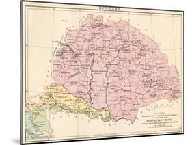 Map of Hungary, 1870s-null-Mounted Giclee Print