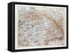 Map of Hungary 1899-null-Framed Stretched Canvas