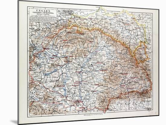 Map of Hungary 1899-null-Mounted Giclee Print