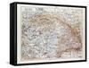 Map of Hungary 1899-null-Framed Stretched Canvas