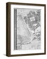 Map of Hyde Park Corner, Grosvenor Square and Tyburn, 1746 (Litho)-John Rocque-Framed Giclee Print