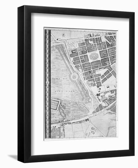 Map of Hyde Park Corner, Grosvenor Square and Tyburn, 1746 (Litho)-John Rocque-Framed Giclee Print