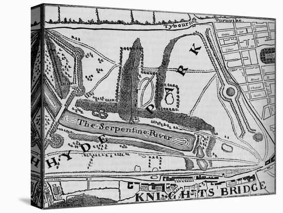 Map of Hyde Park, London, 1748 (1878)-John Pine-Stretched Canvas