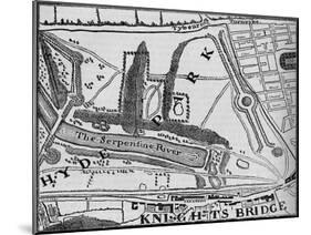 Map of Hyde Park, London, 1748 (1878)-John Pine-Mounted Giclee Print