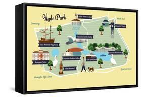 Map of Hyde Park-Claire Huntley-Framed Stretched Canvas