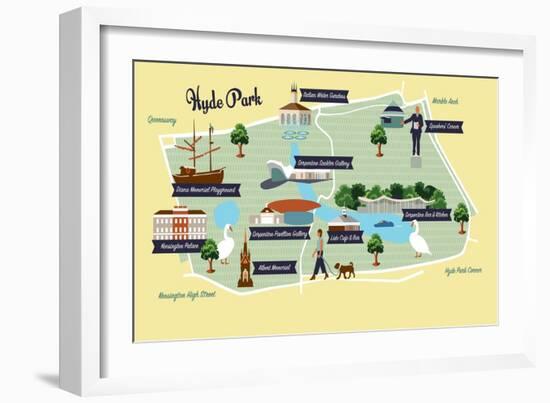 Map of Hyde Park-Claire Huntley-Framed Giclee Print