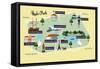 Map of Hyde Park-Claire Huntley-Framed Stretched Canvas