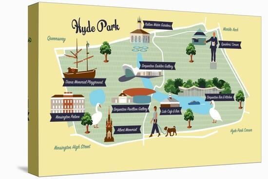 Map of Hyde Park-Claire Huntley-Stretched Canvas