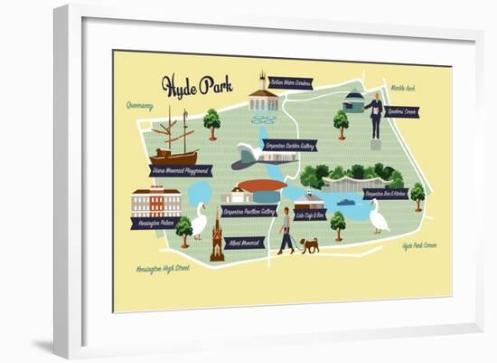 Map of Hyde Park-Claire Huntley-Framed Giclee Print