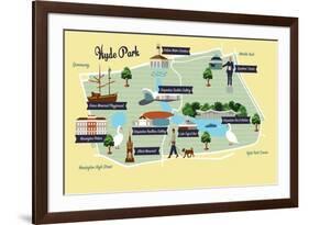 Map of Hyde Park-Claire Huntley-Framed Giclee Print