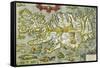 Map of Iceland, 1585-null-Framed Stretched Canvas