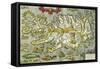 Map of Iceland, 1585-null-Framed Stretched Canvas