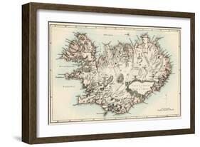 Map of Iceland, 1870s-null-Framed Giclee Print