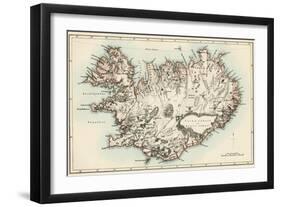 Map of Iceland, 1870s-null-Framed Giclee Print