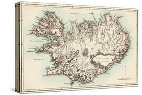 Map of Iceland, 1870s-null-Stretched Canvas