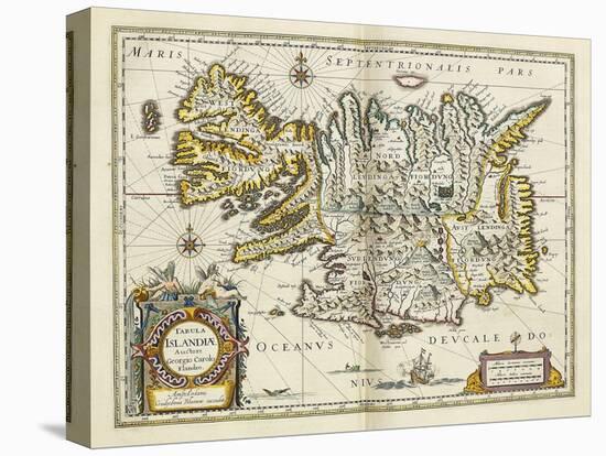 Map of Iceland, from 'Atlas Maior Sive Cosmographia Blaviana', 1662-Joan Blaeu-Stretched Canvas