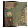Map of Iceland, Scotland, Norway and Sweden-Giustino Menescardi-Framed Stretched Canvas