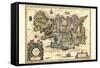 Map Of Iceland-Willem Janszoon Blaeu-Framed Stretched Canvas