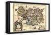 Map Of Iceland-Willem Janszoon Blaeu-Framed Stretched Canvas