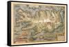 Map of Iceland-Abraham Ortelius-Framed Stretched Canvas