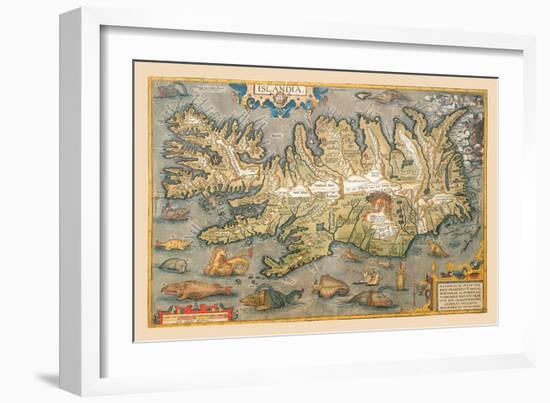 Map of Iceland-Abraham Ortelius-Framed Art Print