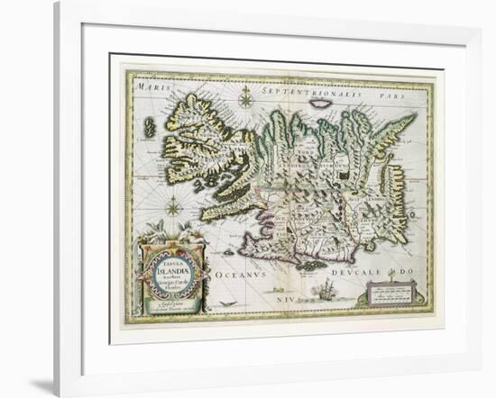 Map of Iceland-W.j. Blaeu-Framed Giclee Print