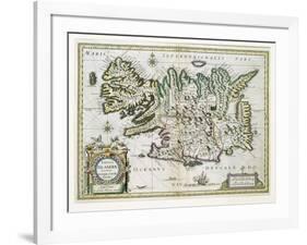 Map of Iceland-W.j. Blaeu-Framed Giclee Print