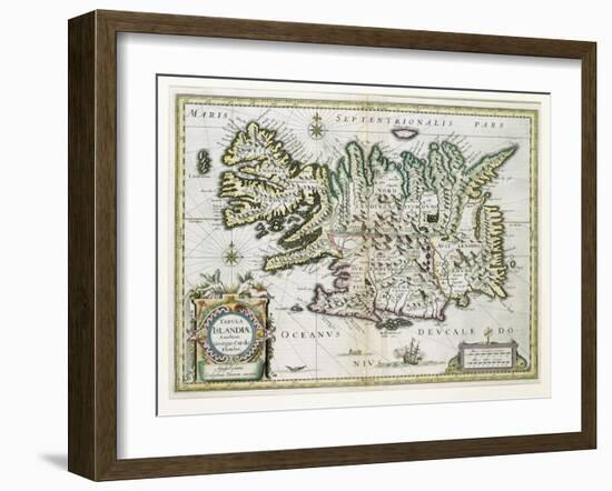 Map of Iceland-W.j. Blaeu-Framed Giclee Print