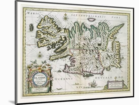 Map of Iceland-W.j. Blaeu-Mounted Giclee Print