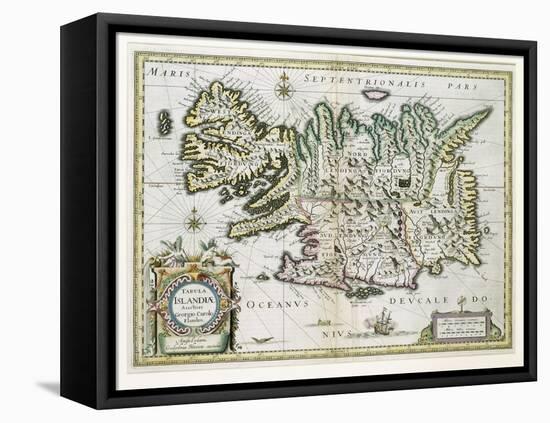 Map of Iceland-W.j. Blaeu-Framed Stretched Canvas