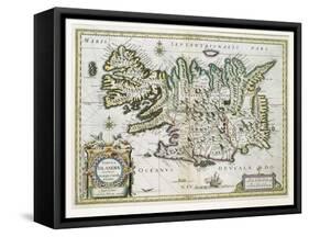Map of Iceland-W.j. Blaeu-Framed Stretched Canvas