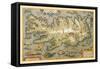 Map of Iceland-Abraham Ortelius-Framed Stretched Canvas