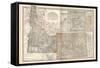 Map of Idaho and Wyoming. United States. Inset Map of Yellowstone National Park-Encyclopaedia Britannica-Framed Stretched Canvas