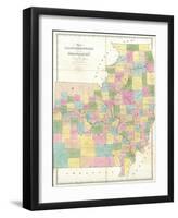 Map of Illinois and Missouri, c.1839-David H^ Burr-Framed Art Print