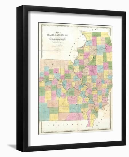 Map of Illinois and Missouri, c.1839-David H^ Burr-Framed Art Print