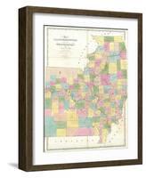 Map of Illinois and Missouri, c.1839-David H^ Burr-Framed Art Print