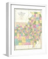 Map of Illinois and Missouri, c.1839-David H^ Burr-Framed Art Print