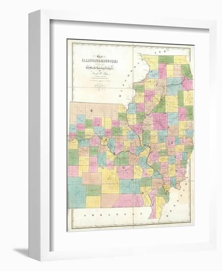 Map of Illinois and Missouri, c.1839-David H^ Burr-Framed Art Print